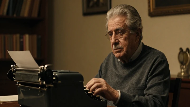 Mario Vargas Llosa: Línea de tiempo de su vida y obra 7 Vargas Llosa escribe bajo luz cálida