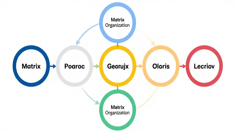 Organigrama matricial claro e ilustrativo
