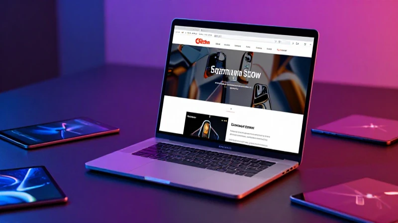 Laptop con sitio web, ambiente creativo cálido