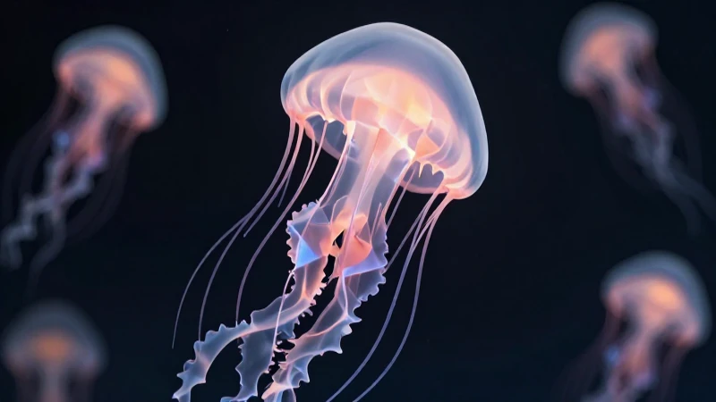 El mundo del Esquema medusa 5 Formas geométricas abstractas con suave iluminación