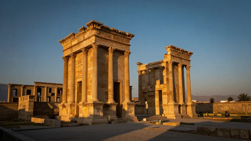 Cuáles son las etapas de la línea de tiempo de Mesopotamia 8 Arquitectura antigua, ruinas doradas bajo luz cinematográfica