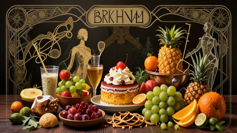 Metabolismo: Mapa Conceptual Completo y Guía Paso a Paso 4 Comida vibrante con estilo Art Nouveau dramático
