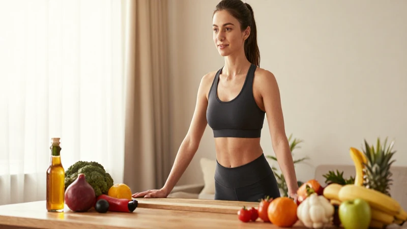 Metabolismo: Mapa Conceptual Completo y Guía Paso a Paso 8 Mujer activa con comida sana y luz cálida