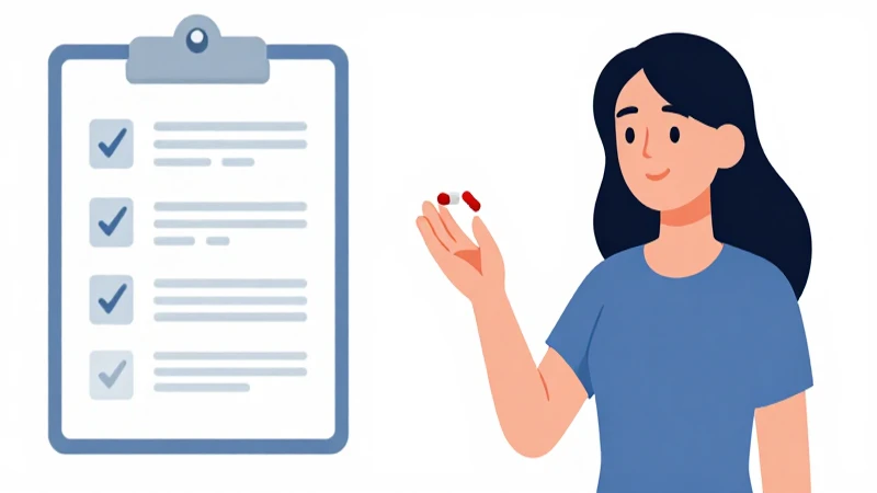 Mujer sosteniendo píldoras sobre gráfico médico