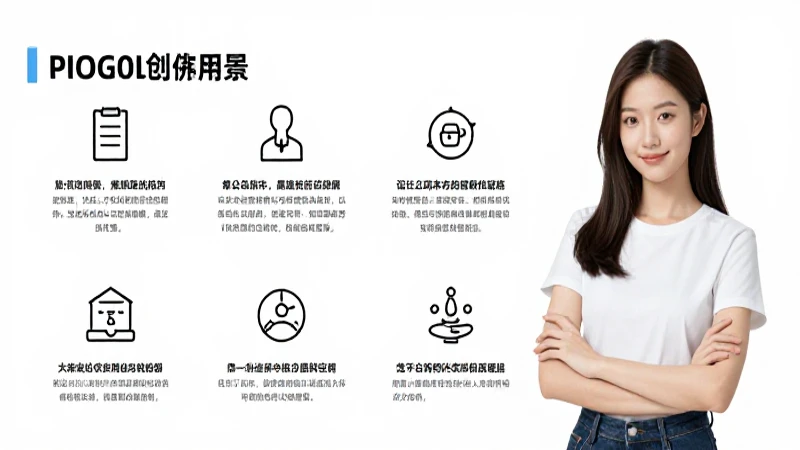 Mujer joven con infografía brillante