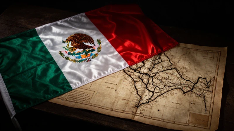 México independiente: Línea del tiempo de 1822 a 1867 3 Pintura histórica con bandera mexicana y mapa