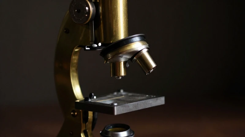 Microscopio antiguo con luz dramática y detalle