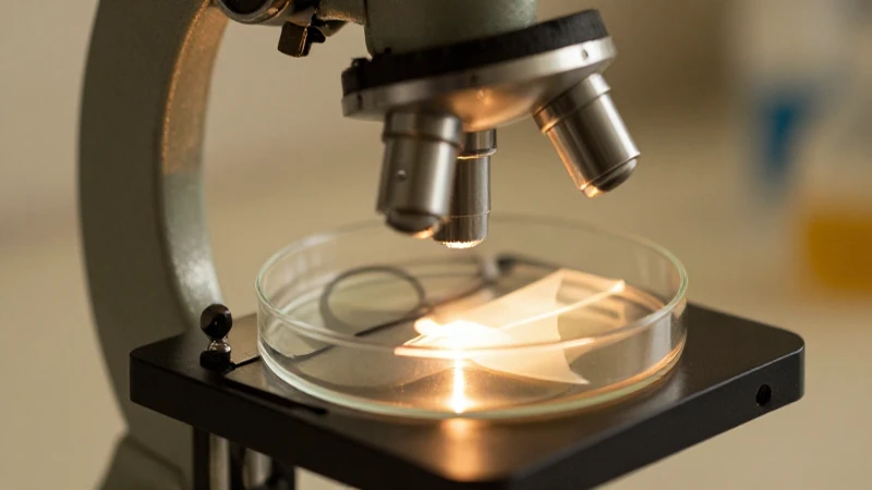 Microscopio antiguo revela texturas con luz cálida