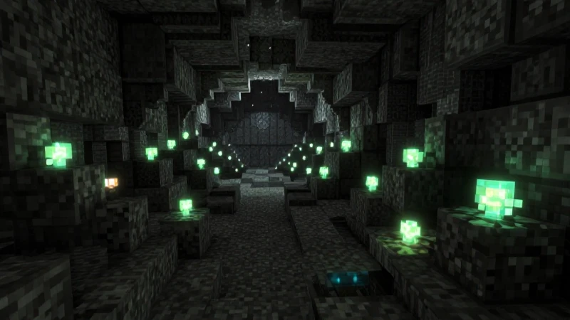 Línea de tiempo de Minecraft: Desde su lanzamiento hasta hoy 4 Cueva Minecraft con minerales brillantes
