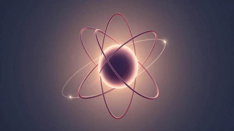 Ilustración atómica con electrones y luz suave