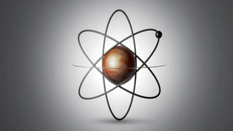 Átomo con electrones orbitando estilo ilustración científica