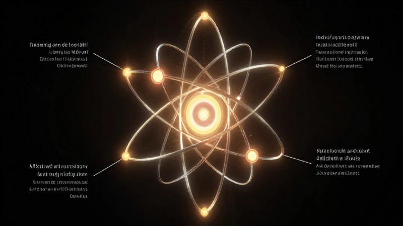 Átomos brillantes con luz volumétrica dramática