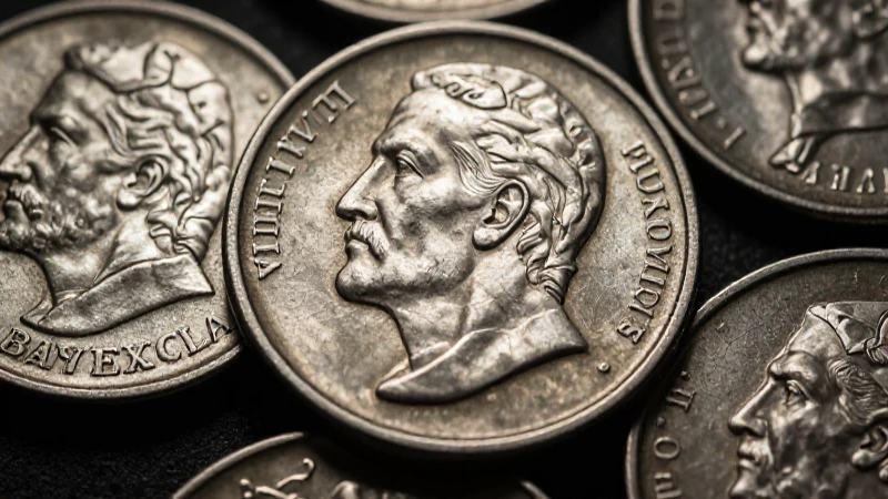Monedas mexicanas antiguas, plata desgastada y luz contrastada