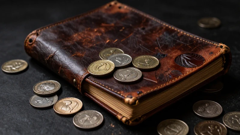 Monedas antiguas bajo luz dramática e histórica