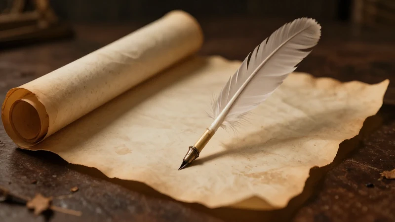 Cuál es la evolución histórica de los movimientos poéticos 3 Pergamino antiguo con pluma, luz cálida