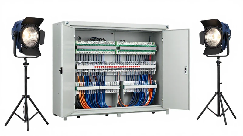 Iluminación de estudio con cableado detallado