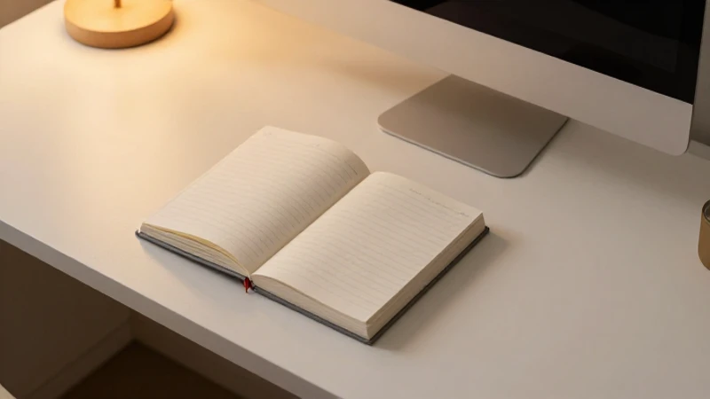 Escritorio ordenado con luz cálida y limpia