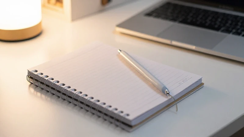 Escritorio ordenado con luz cálida y limpia