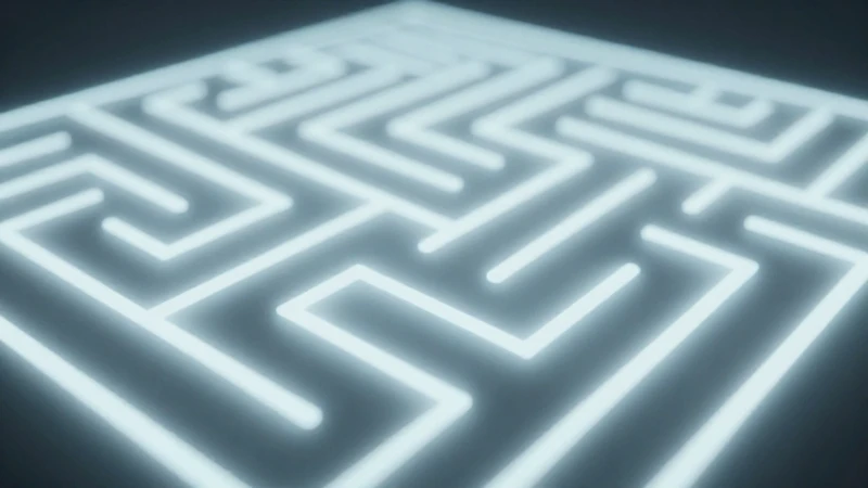 Esquema de Navegación: La Clave para una Experiencia de Usuario Exitosa 4 Laberinto digital irreal con luz suave