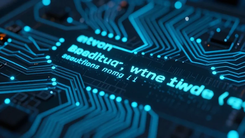 Circuito digital brillante con iluminación cinematográfica