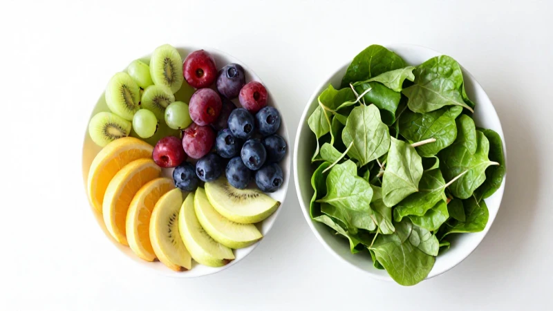 Esquema Nutrición: Una guía definitiva para una alimentación saludable 3 Frutas frescas, ensalada verde, luz natural