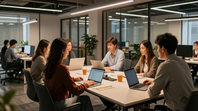 Reunión laboral con iluminación cálida y cinematográfica
