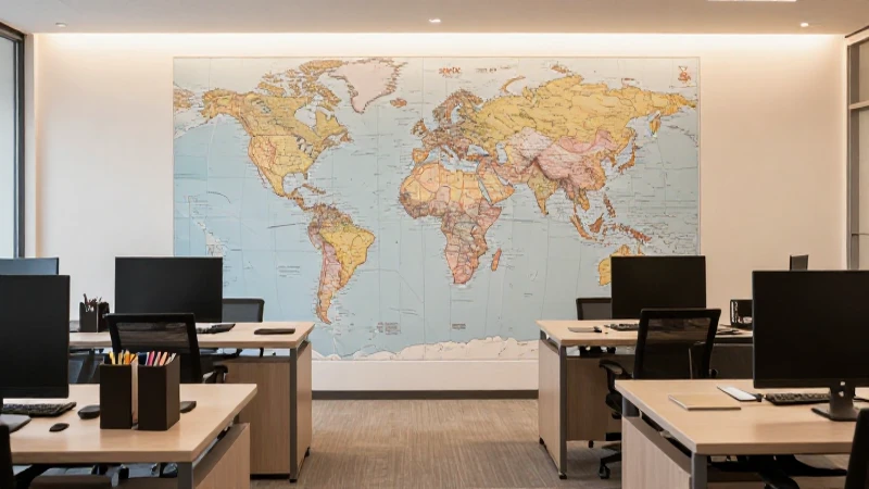 Cuál es el organigrama y funciones de una agencia de viajes 9 Interior cálido con mapa de viajes