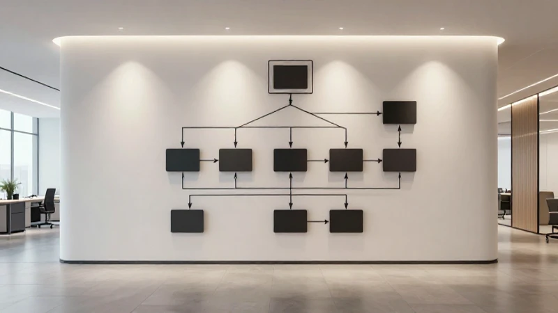 Oficina moderna, diagrama abstracto e iluminación suave