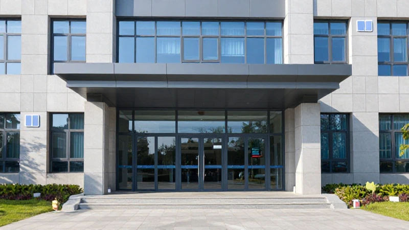 Fachada moderna del hospital con luz diurna