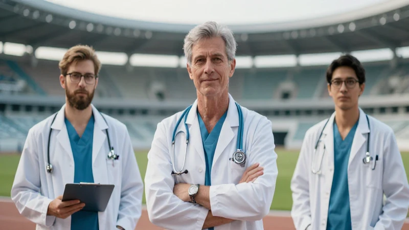 Equipo médico destacado con iluminación cinematográfica