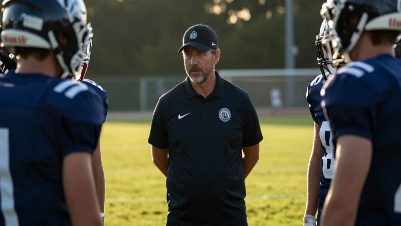 Entrenador futbolístico en táctica bajo luz cálida