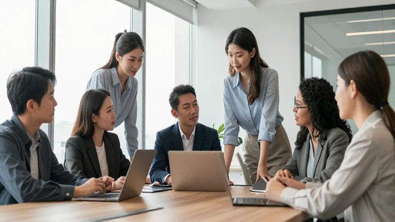 Profesionales diversos colaboran en oficina moderna
