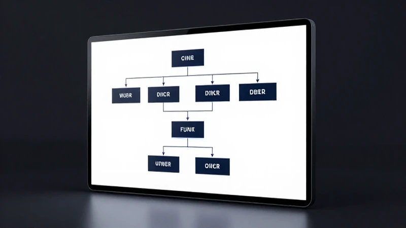 Organigrama plano moderno, visualmente elegante y digital