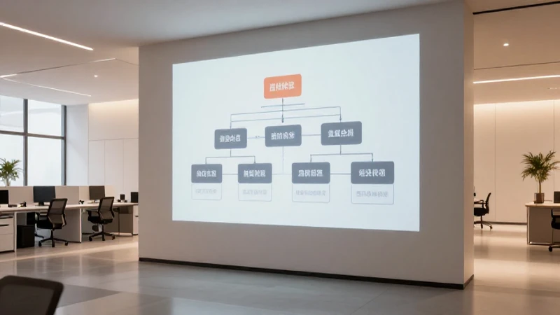 Oficina moderna con iluminación cálida y organigrama