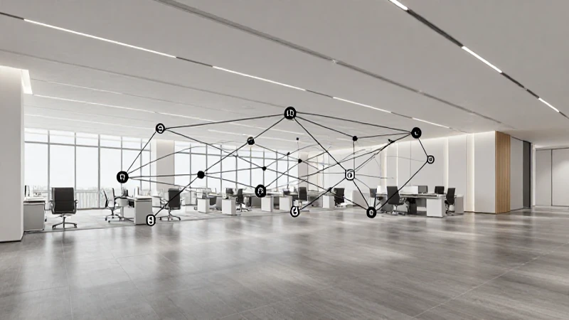 Oficina moderna con luz suave y líneas limpias