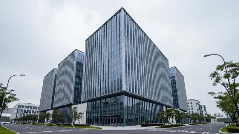 Edificio moderno, corporativo, con luz nublada
