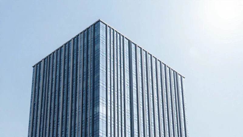 Organigrama de Empresa Comercial: Diseño Funcional Eficaz 3 Edificio moderno con fachada geométrica brillante