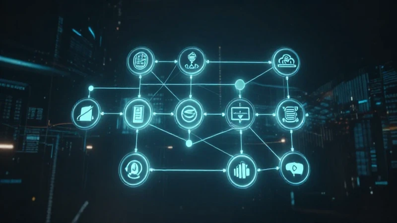 Diagrama futurista, brillante y conectado