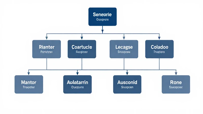 Estructura corporativa visualmente simplificada profesionalmente