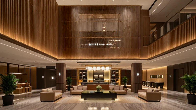 Cuál es la estructura organizativa eficaz en un hotel 7 Moderno vestíbulo con cálida iluminación