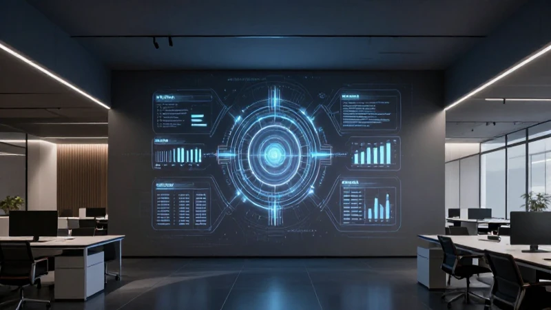 Oficina moderna con iluminación volumétrica impactante