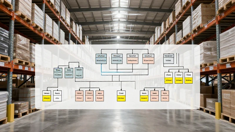 Almacén bien iluminado con diagrama arquitectónico