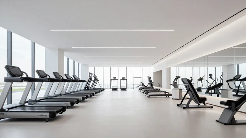 Gimnasio moderno, minimalista y luminoso