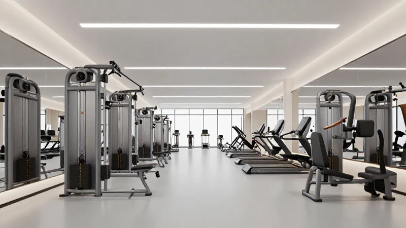 Gimnasio moderno con luz y equipo amplio