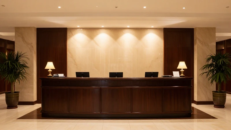 Foto profesional: recepción con luz cálida