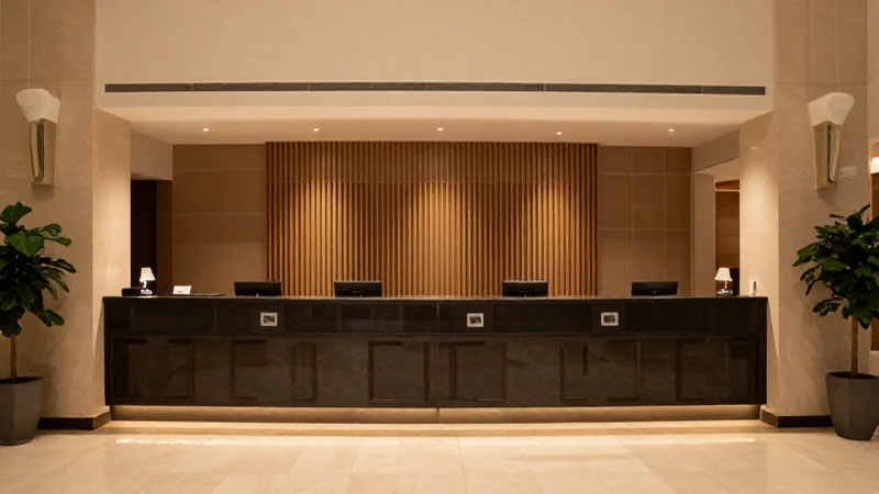 Recepción iluminada en fotografía arquitectónica