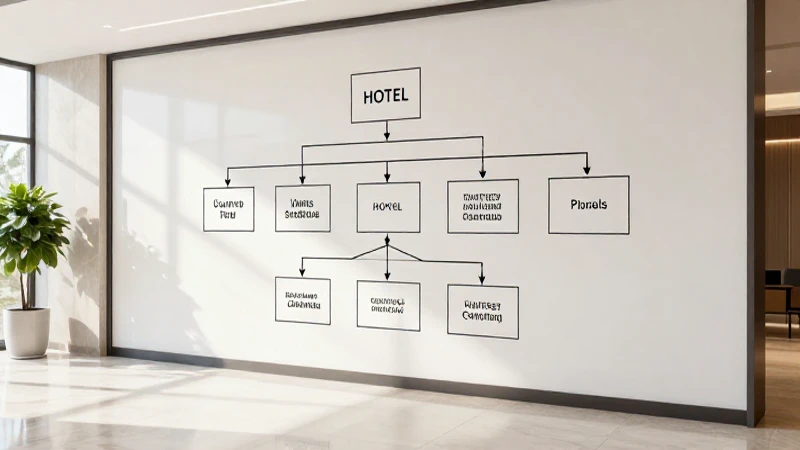 Lóbulo del hotel; organigrama iluminado y moderno