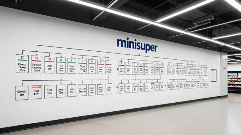 Supermercado: organización visible en pared