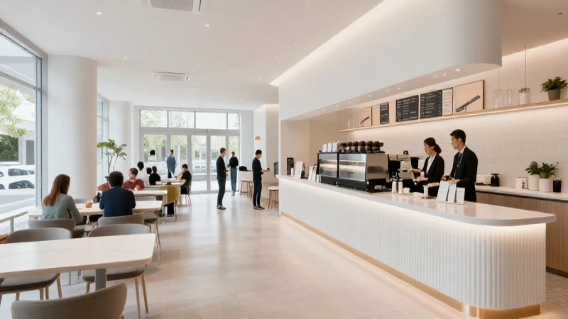 Cómo es el organigrama y funciones de una cafetería 6 Cafetería moderna, luminosa e interactiva