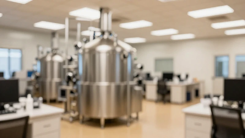 Oficina moderna con fábrica al fondo